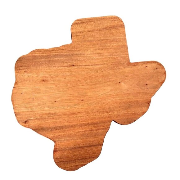 Texas-Shaped Wooden Serving Tray With Star Engraving - Picture 3 of 3